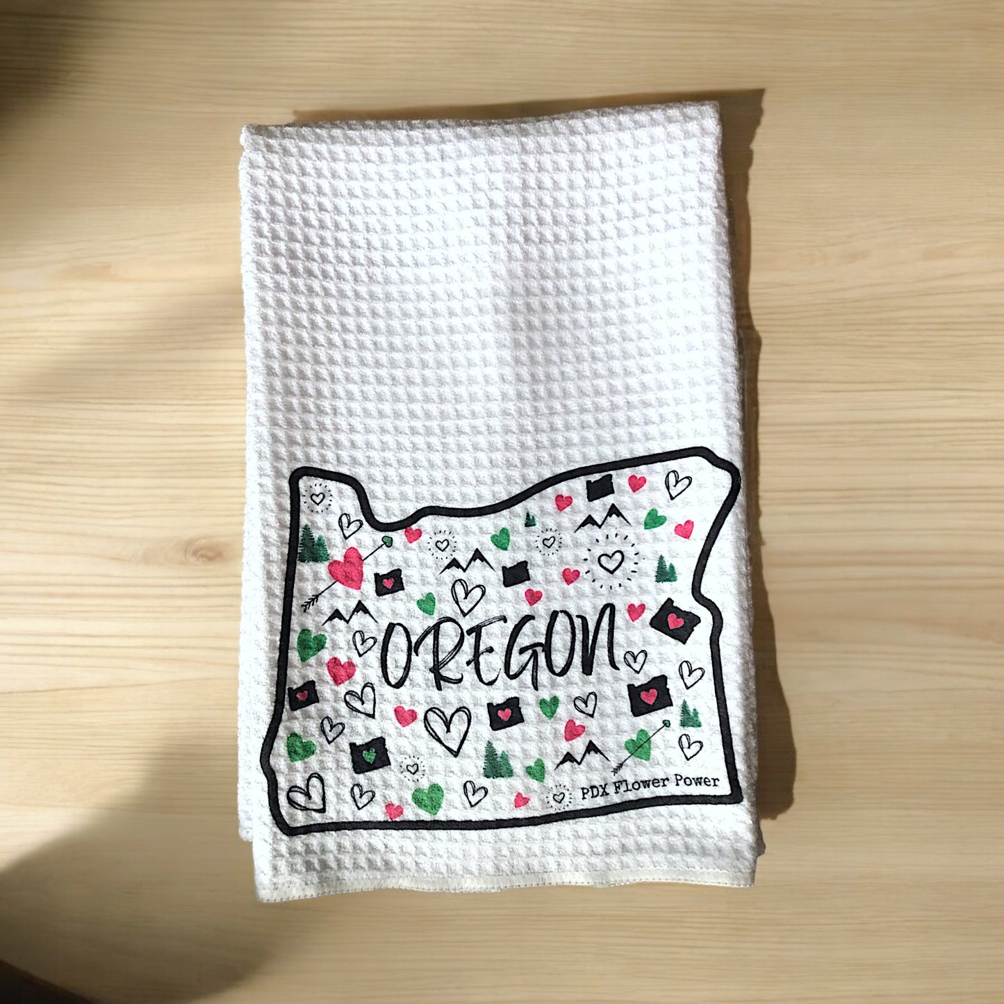 Oregon Love Waffle Weave Towel