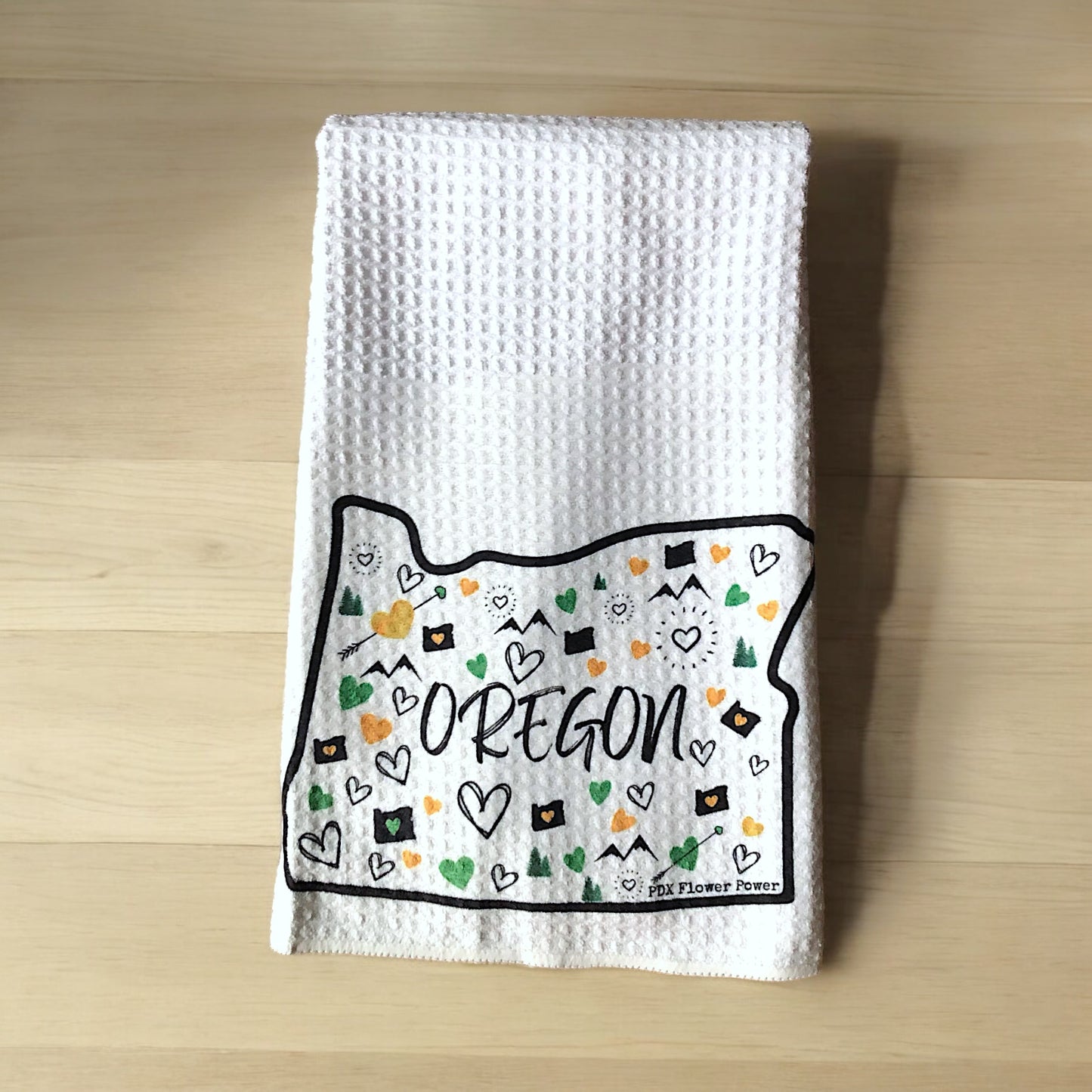 Oregon Love Waffle Weave Towel