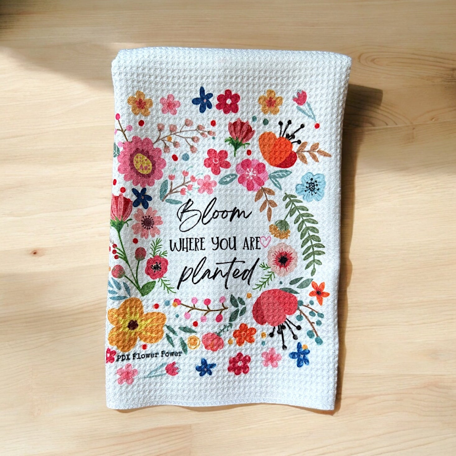 Bloom where you are planted floral towel set