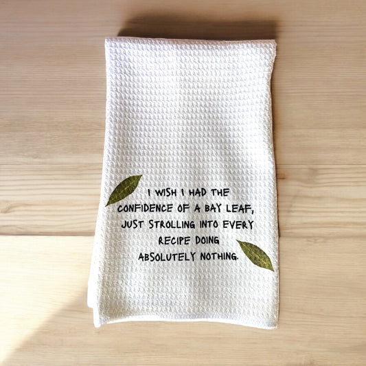 Bay Leaf Waffle Weave Towel