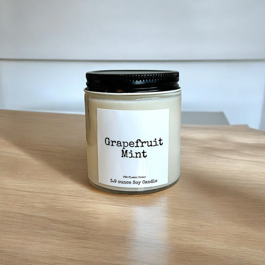 Grapefruit mint soy candle PDX Flower power