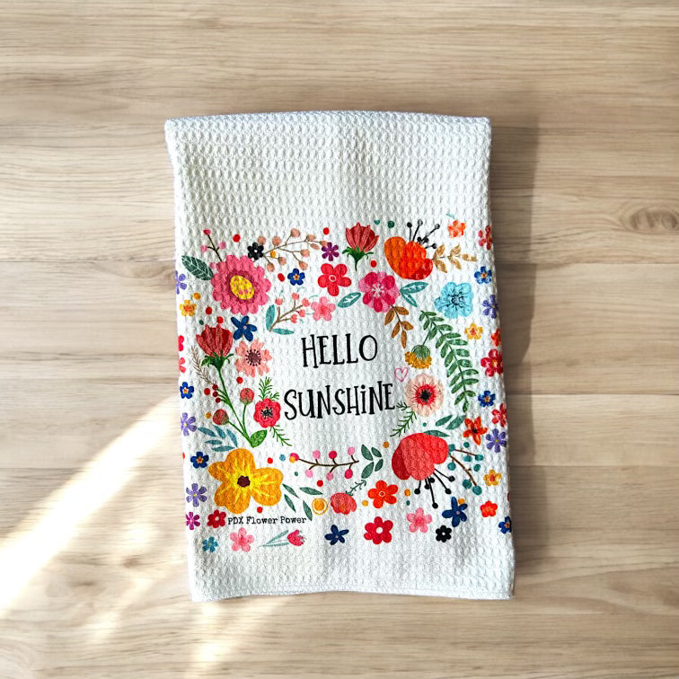 Hello Sunshine Waffle Weave Towel