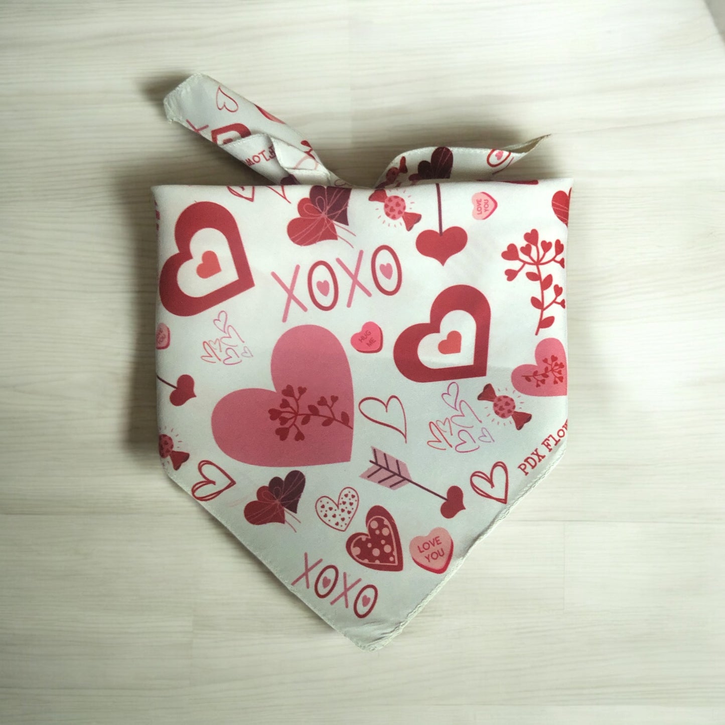 Valentine Red & Pink hearts pet bandana