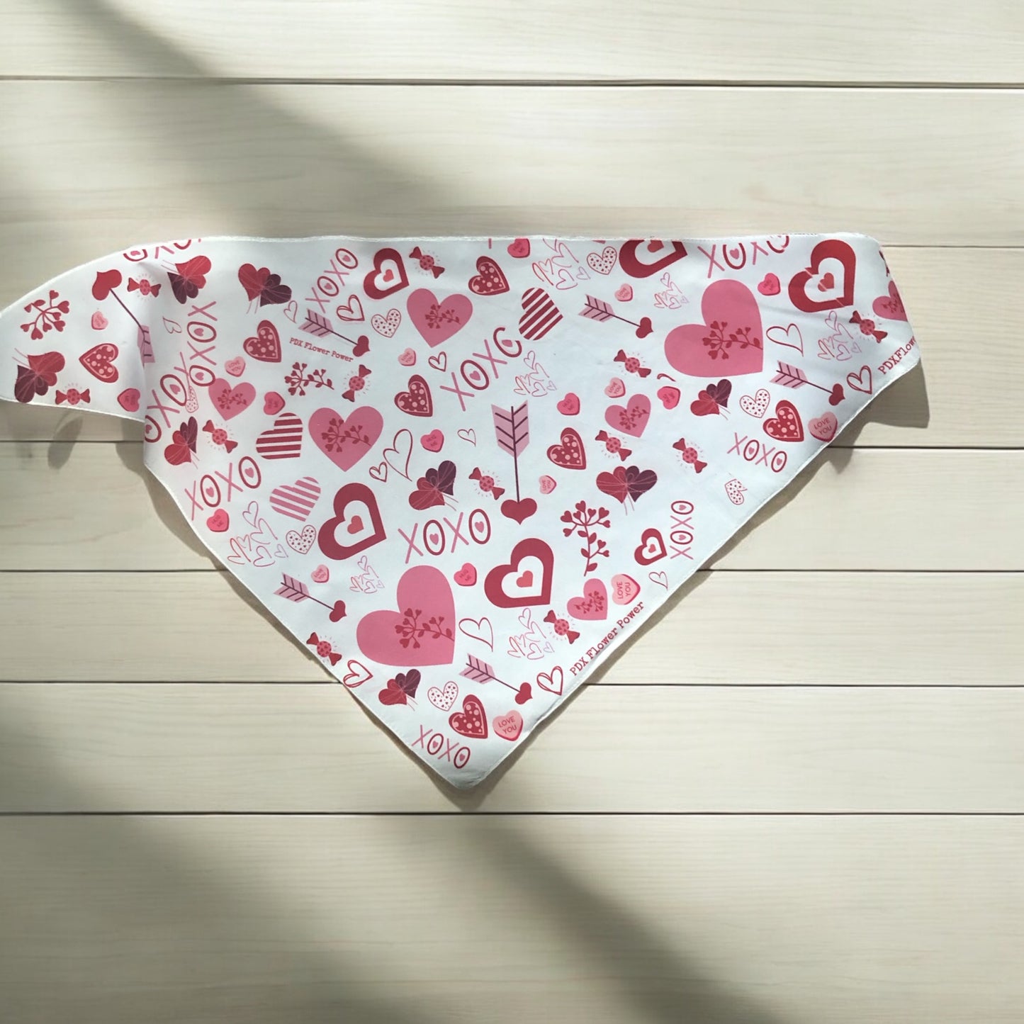 Valentine Red & Pink hearts pet bandana