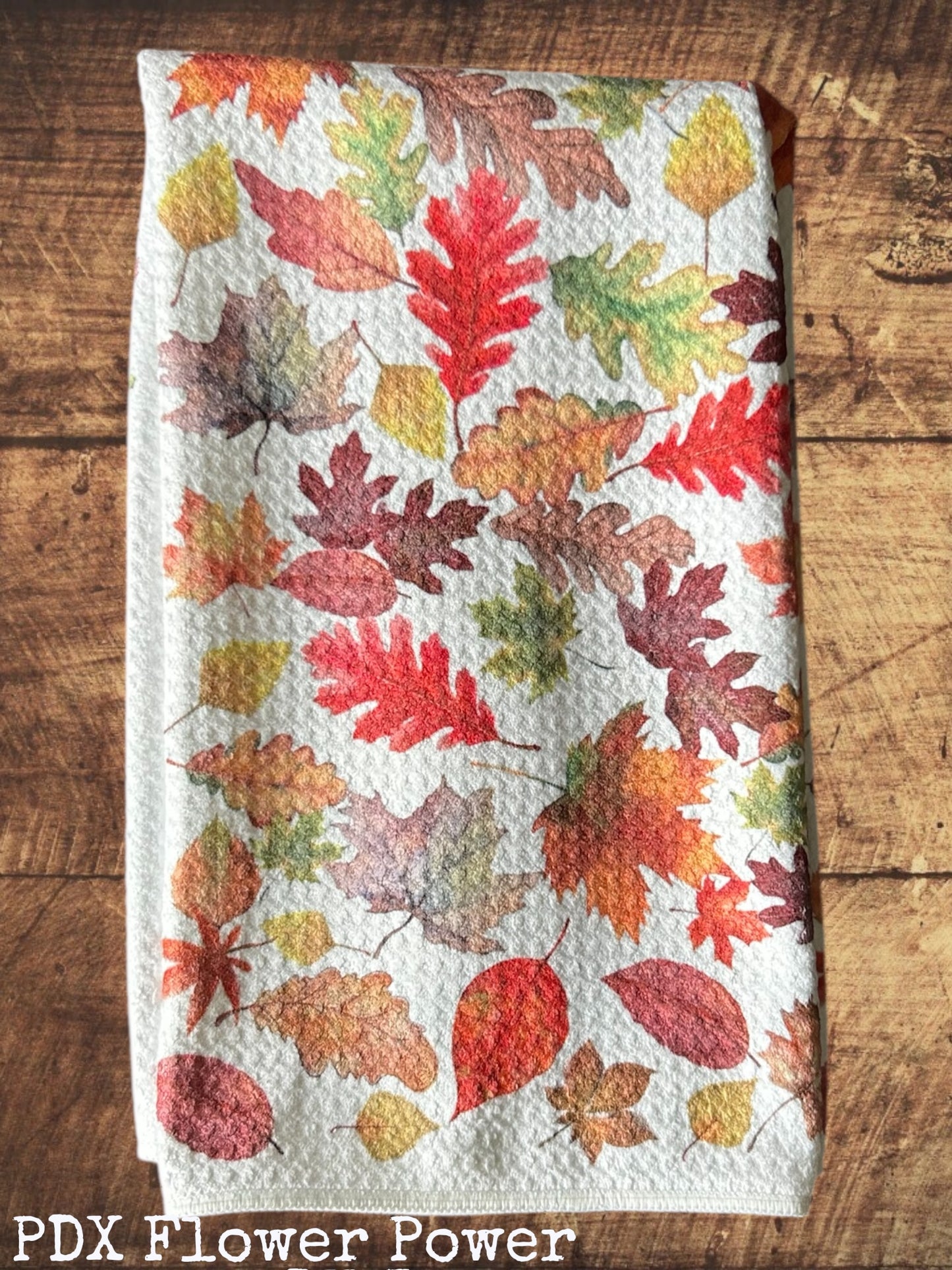 Fall Leaves towel set, Fall decor, festive fall dish towel