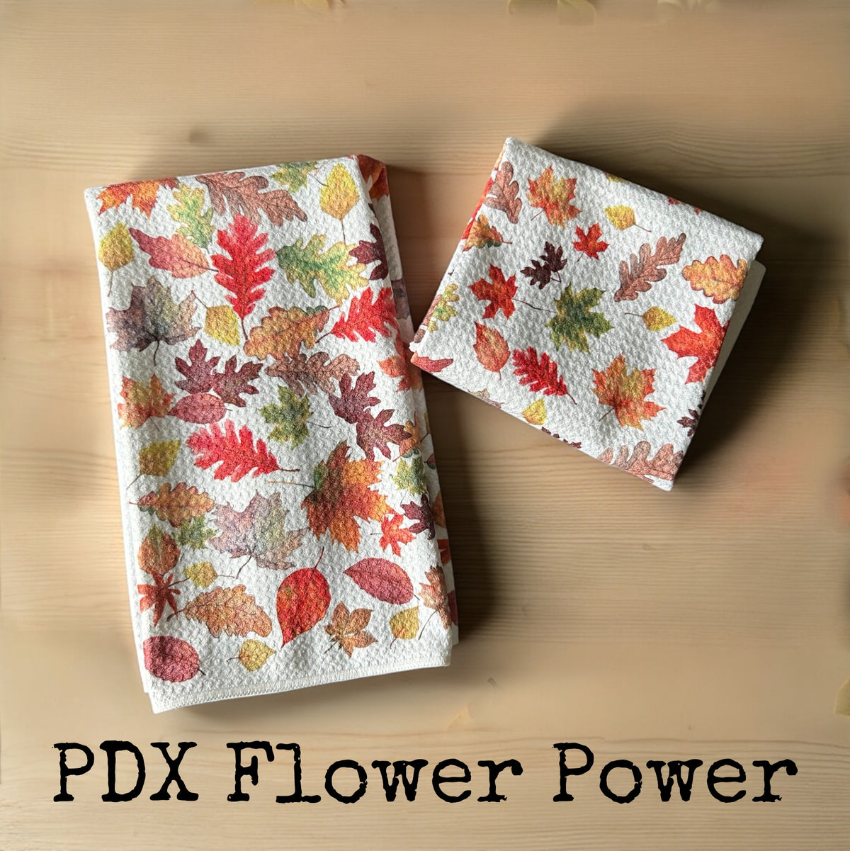 Fall gift set,  towel and candle set, Festive fall dish towel set, pumpkin spice soy candle, scent tin