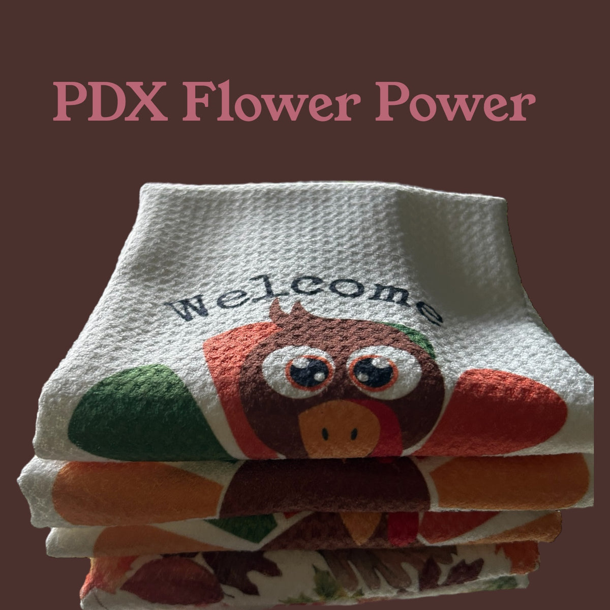 Fall leaves towel set, Festive fall dish towel set, set of 4 fall dish towels