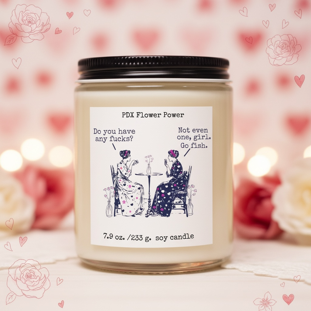 Funny Soy Candle - Do You Have Any Fucks? Sarcastic Gift - PDX Flower Power