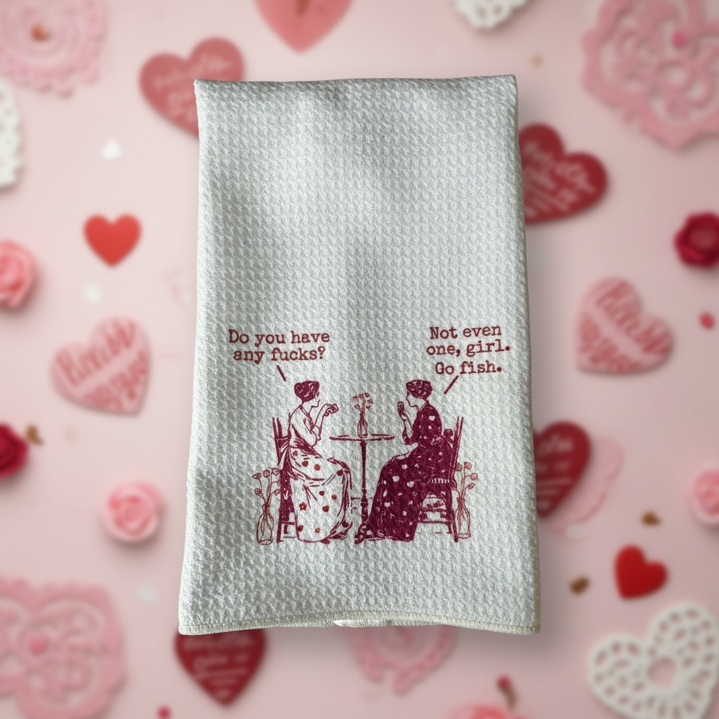 Funny Kitchen Towel - Do You Have Any Fucks? Sarcastic Gift - PDX Flower Power