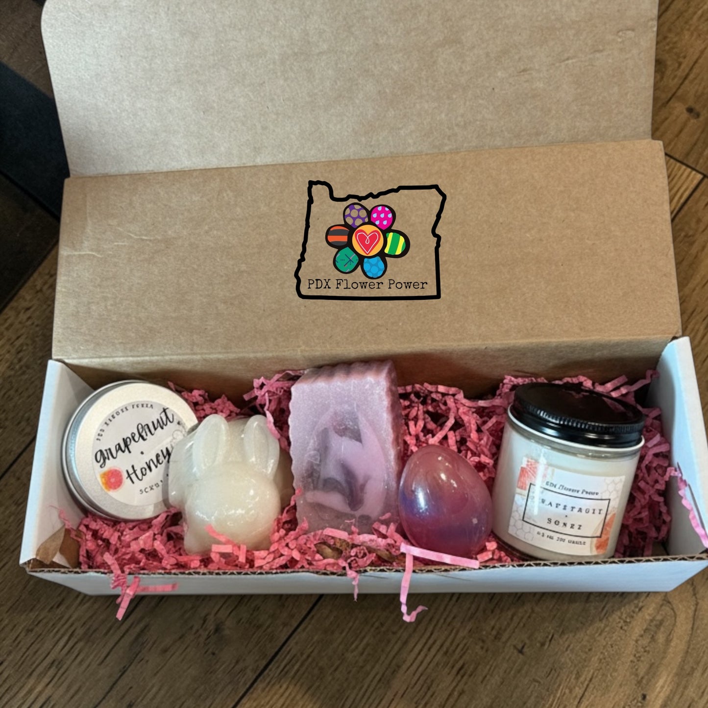 Grapefruit Honey gift set, Easter soaps, Spring candle and scent tin| PDX Flower Power (