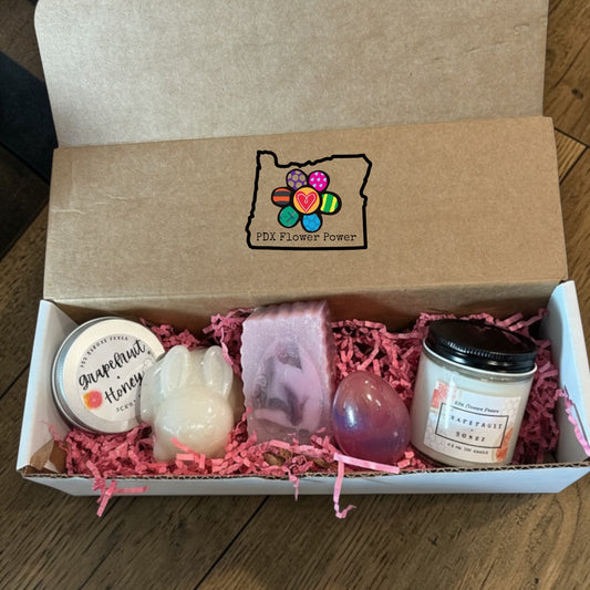 Grapefruit Honey gift set, Easter soaps, Spring candle and scent tin| PDX Flower Power (