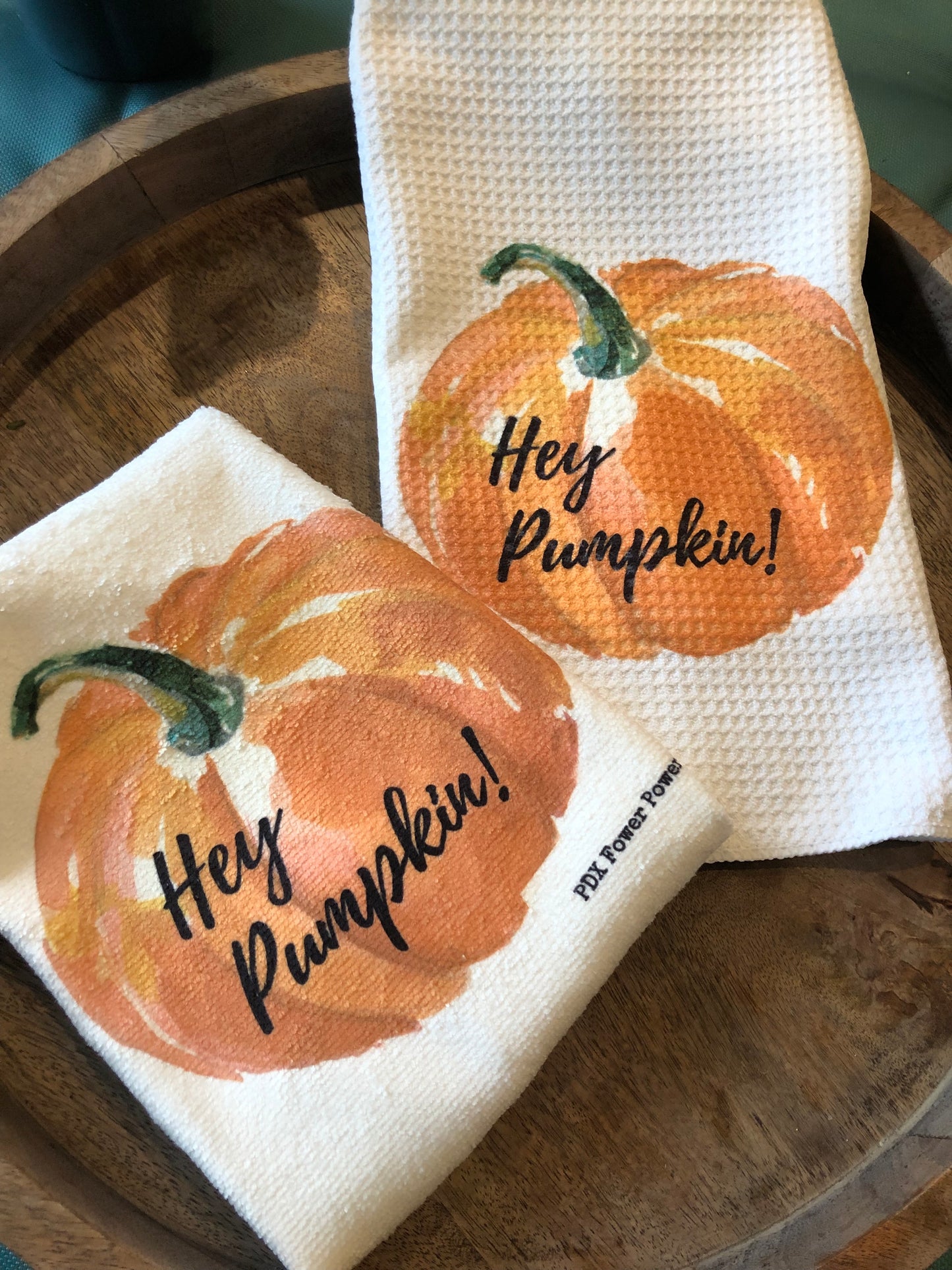 Pumpkin towel set, "Hey Pumpkin" towel set