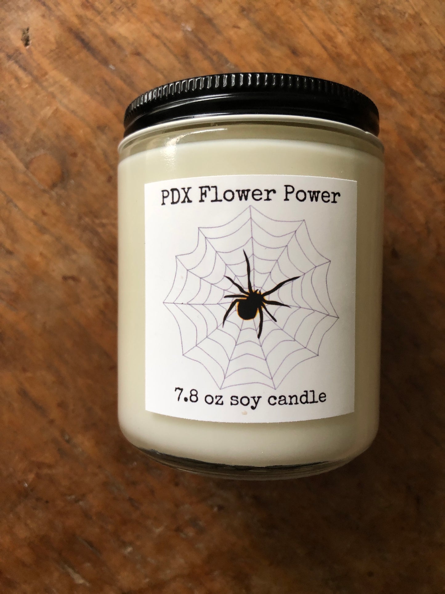 spider web spooky soy candle