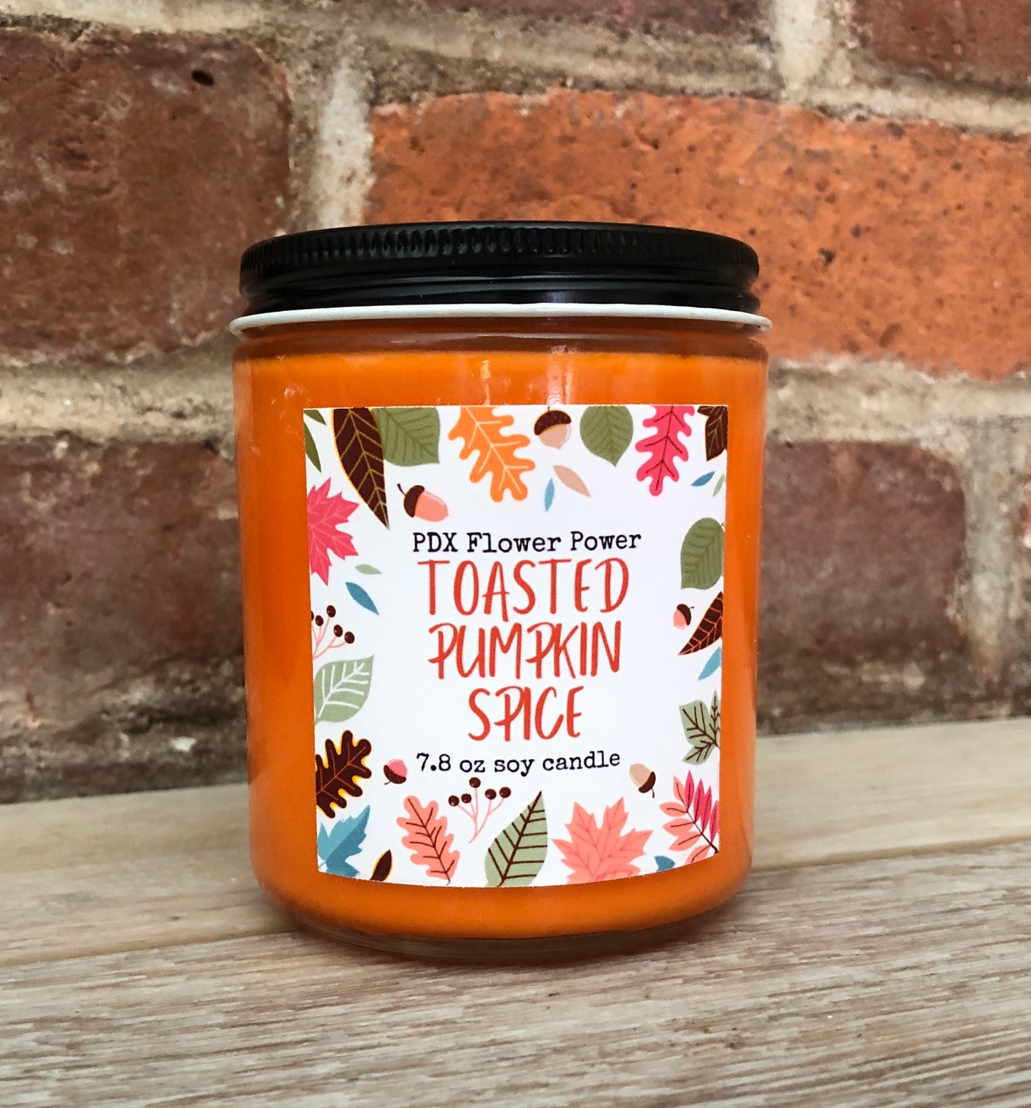 Toasted Pumpkin soy candle.  Pdx Flower Power 100% USA grown soy candle, Coffee Lovers Candle