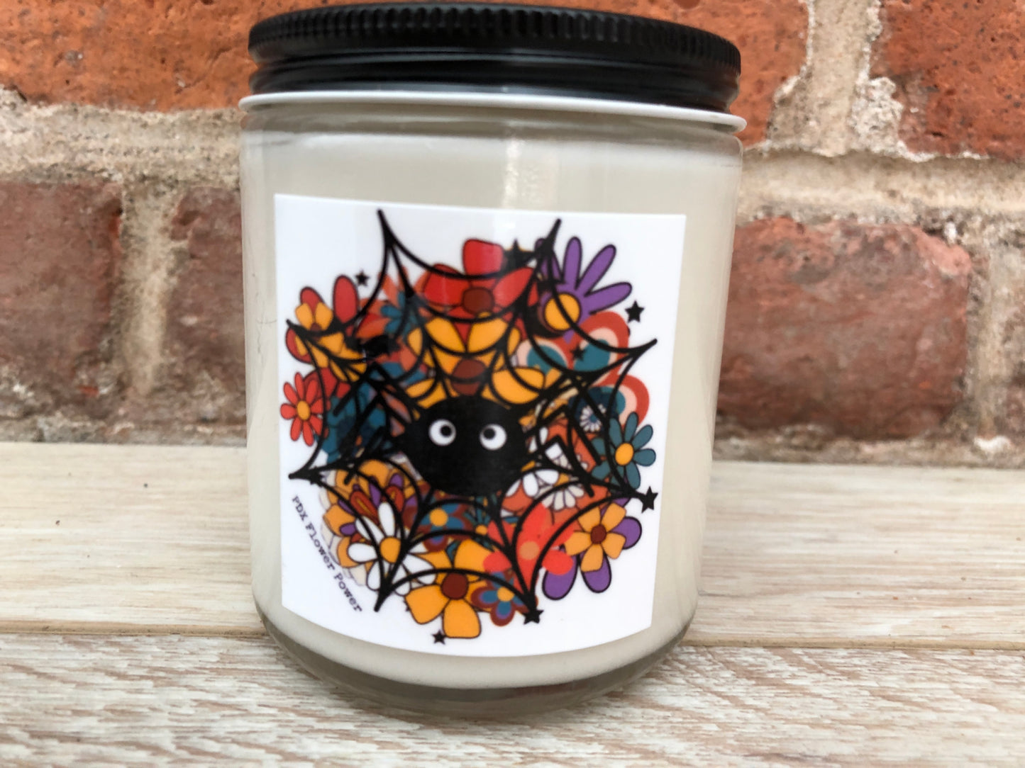 Fall Floral Spider Web soy candle