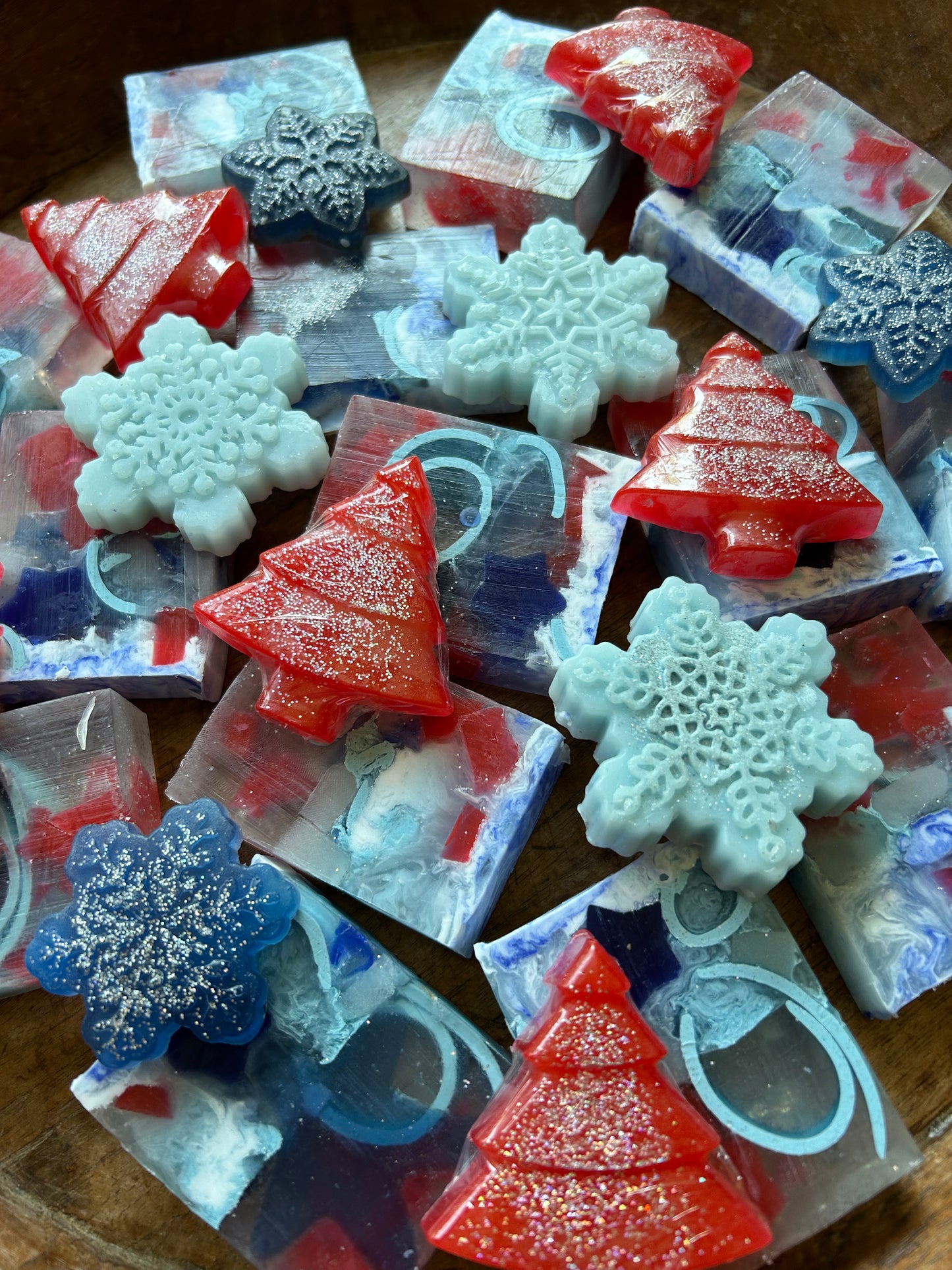 Christmas Tree soaps, Christmas in July soaps, Fun Summer Christmas soaps
