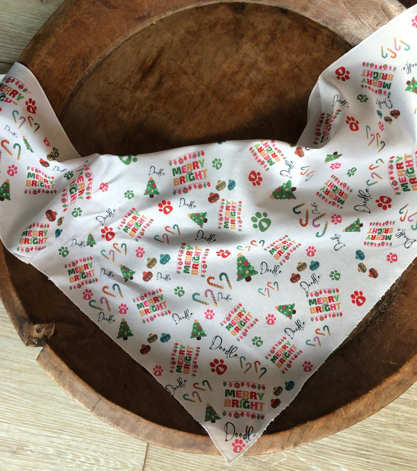 "Merry & Bright" holiday Pet bandana
