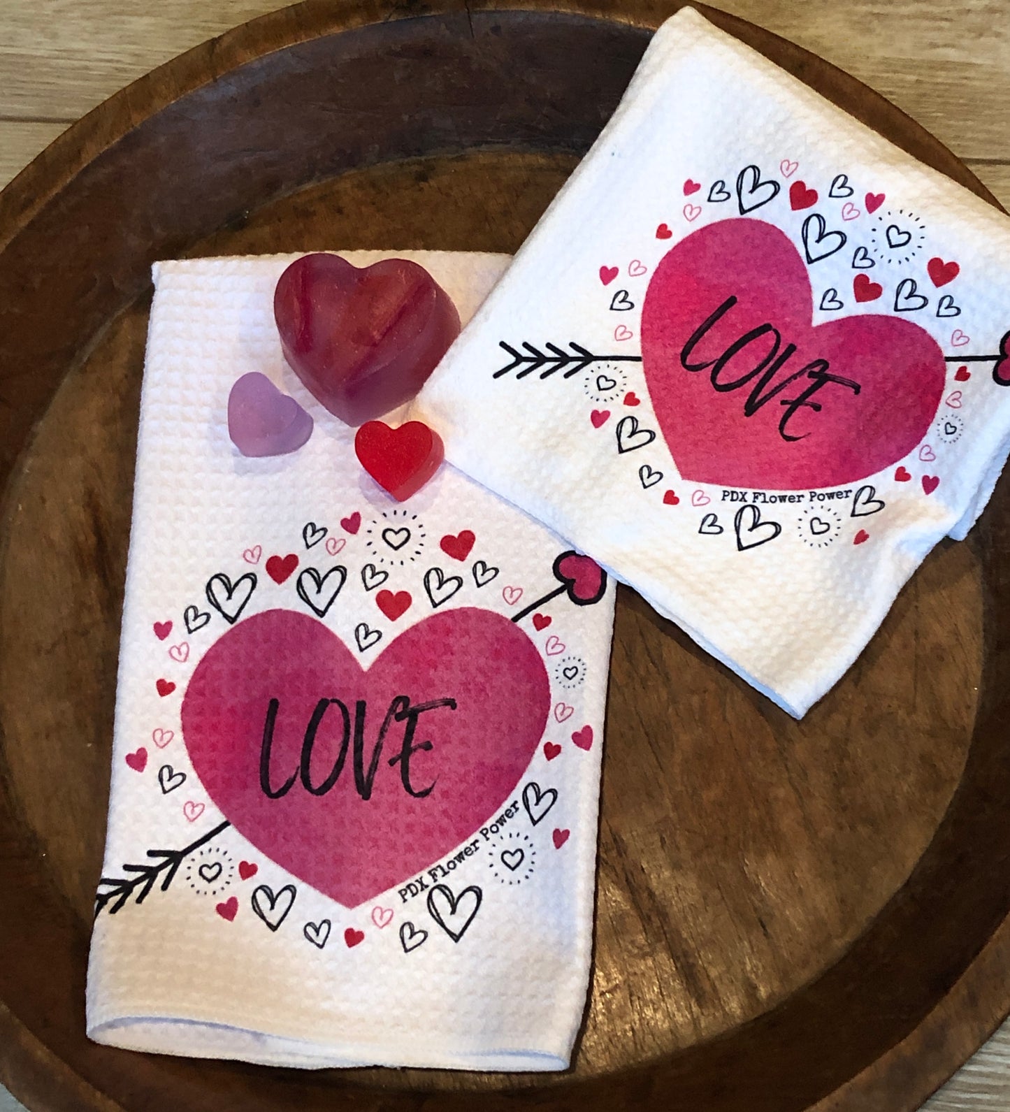 Love towel & soap set, Valentine gift set, Happy Valentine's Day gift set