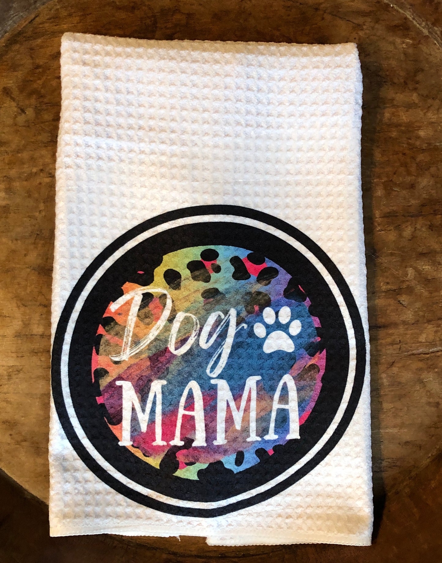 Dog Mama waffle weave towel, dish towel, golf towel, dog towel
