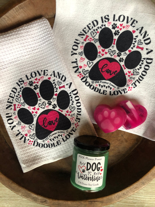 Doodle love gift set, "All you Need is Love and a Doodle/Dog " Gift set. Doodle Mom Gift, Doodle Lover gift box, Valentine doodle gift box.