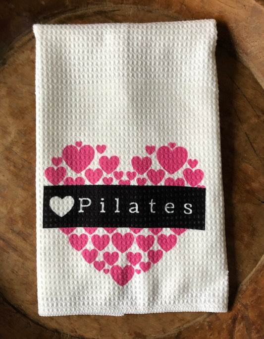 Pilates Love waffle weave towel.  pilates gift,Pilates student gifts, Pilates Love, Pilates instructor, pilates swag