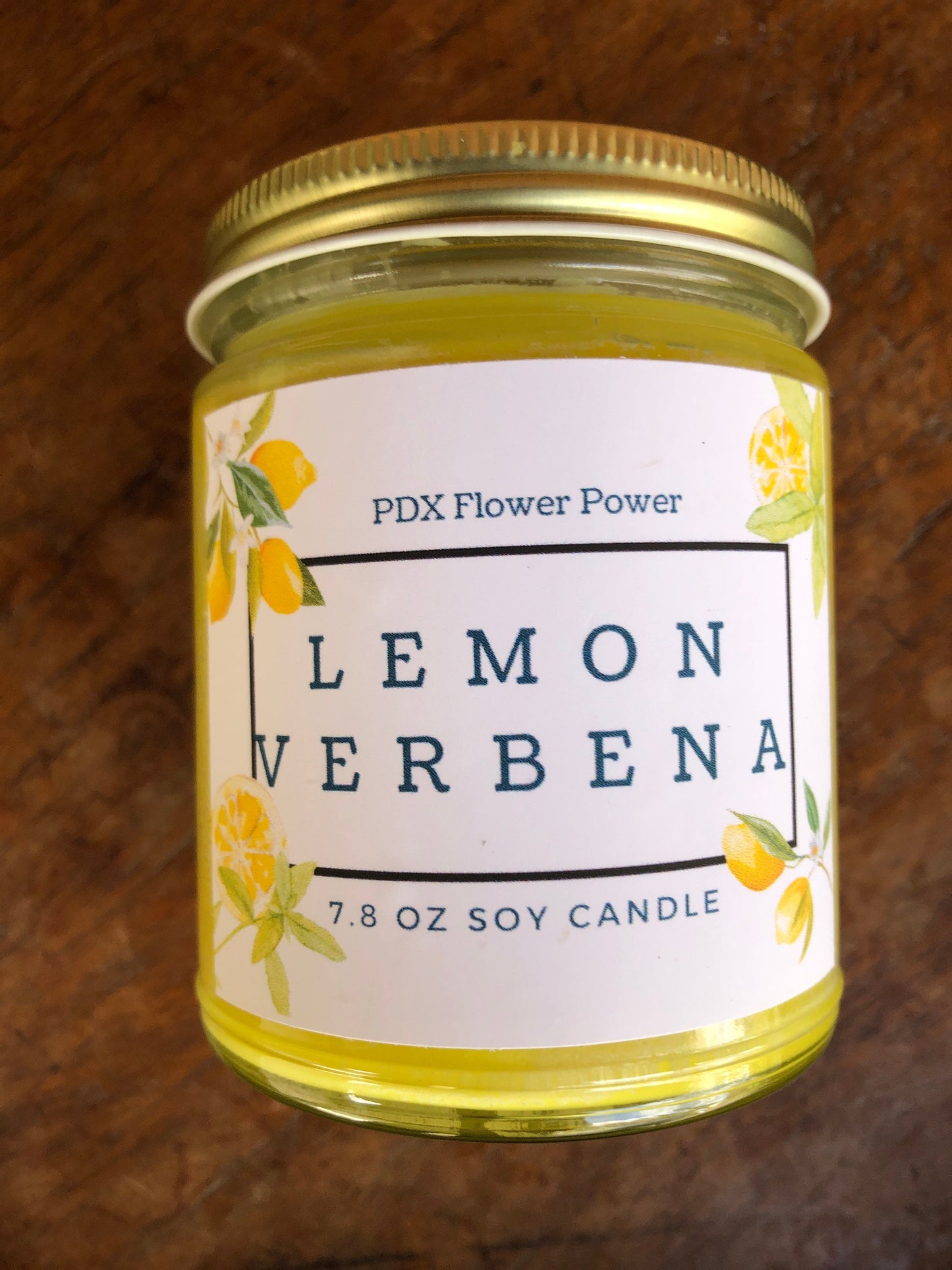 PDX Flower Power  " Lemon Verbena " handcrafted soy candle