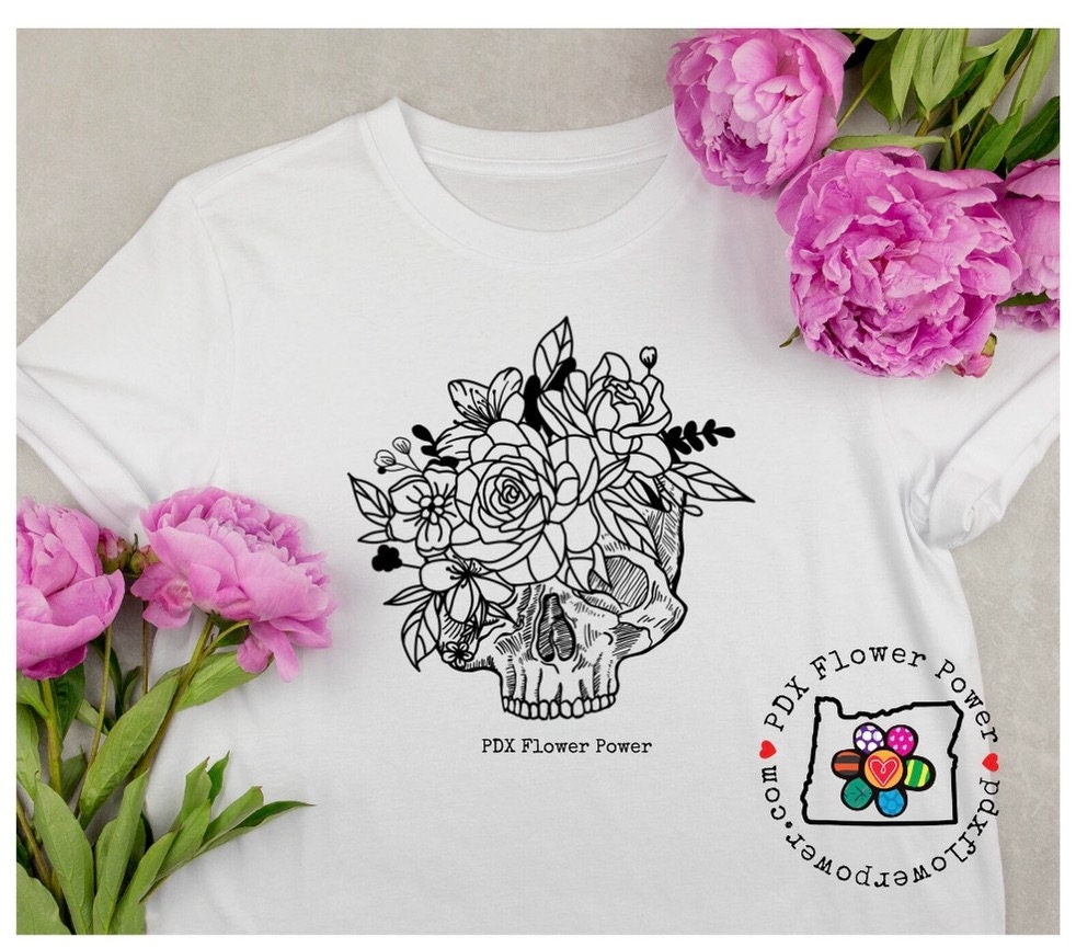 Floral Skull T-Shirt, Flower Power T-shirt, Mama tried, skeleton love shirt, skull and roses t-shirt, Grateful Dead vibes, funky skull