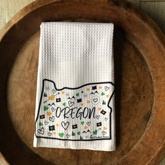 Oregon Love towel (Yellow & Greens)